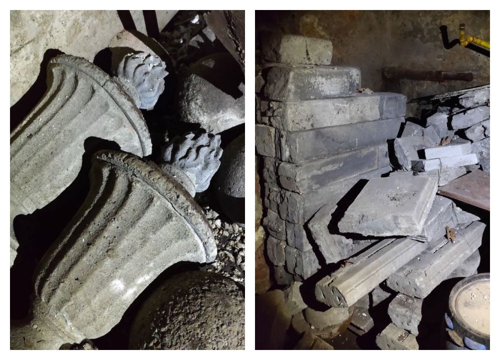 Pozostałości ogrodzenia i dekoracji ogrodowych Pozostałości ogrodzenia i dekoracji ogrodowych