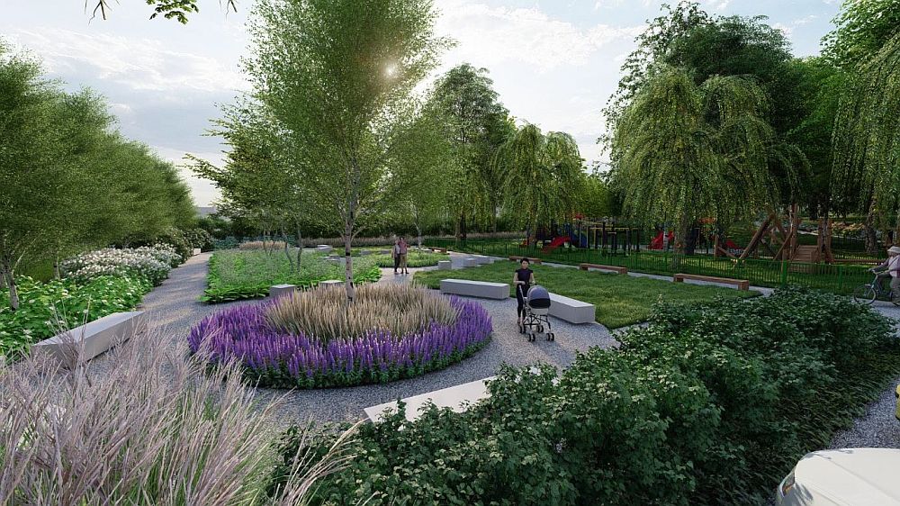 Ogródek jordanowski przy ul. Wyzwolenia - wizualizacja Wizualizacja