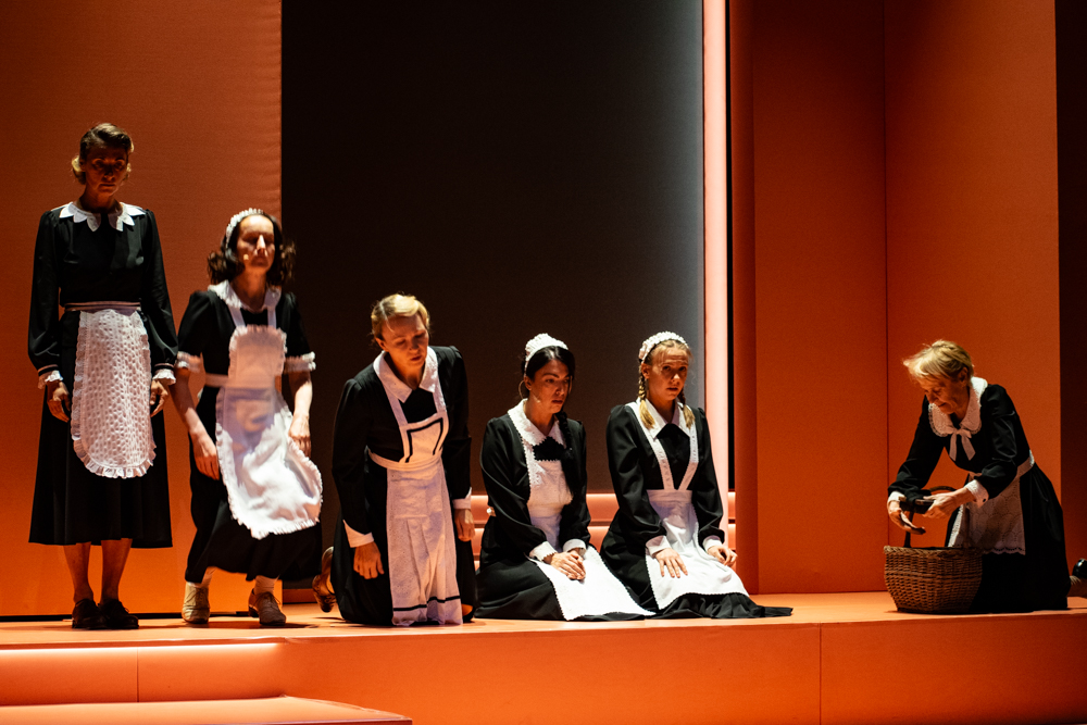 Scena zbiorowa w spektaklu SŁUŻĄCE DO WSZYSTKIEGO Spektakl SŁUZĄCE DO WSZYSTKIEGO